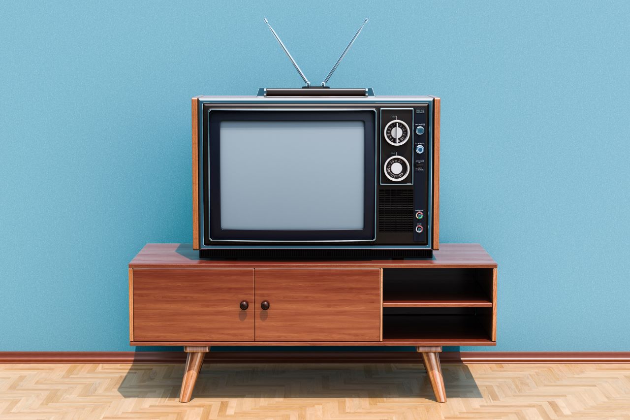 Retro TV Set on Stand