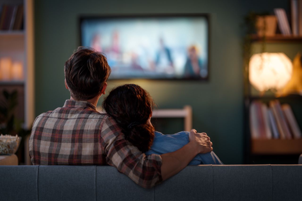 Couple watching tv