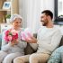 Image of Mother and Son. Gifting for Mother's Day