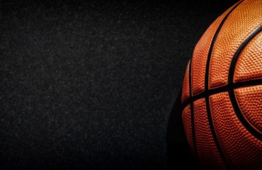 Basketball on black background